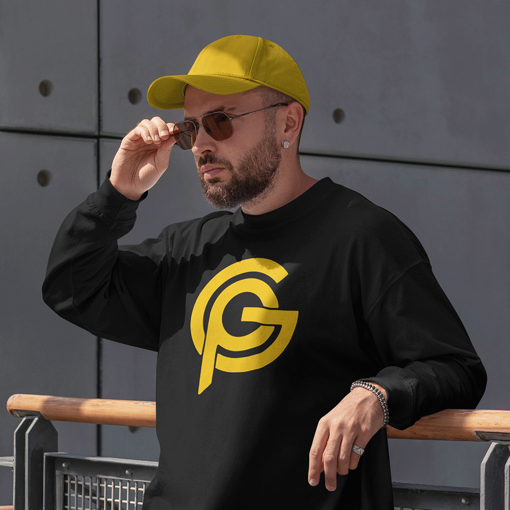 Sweatshirt Black + Logo Yellow