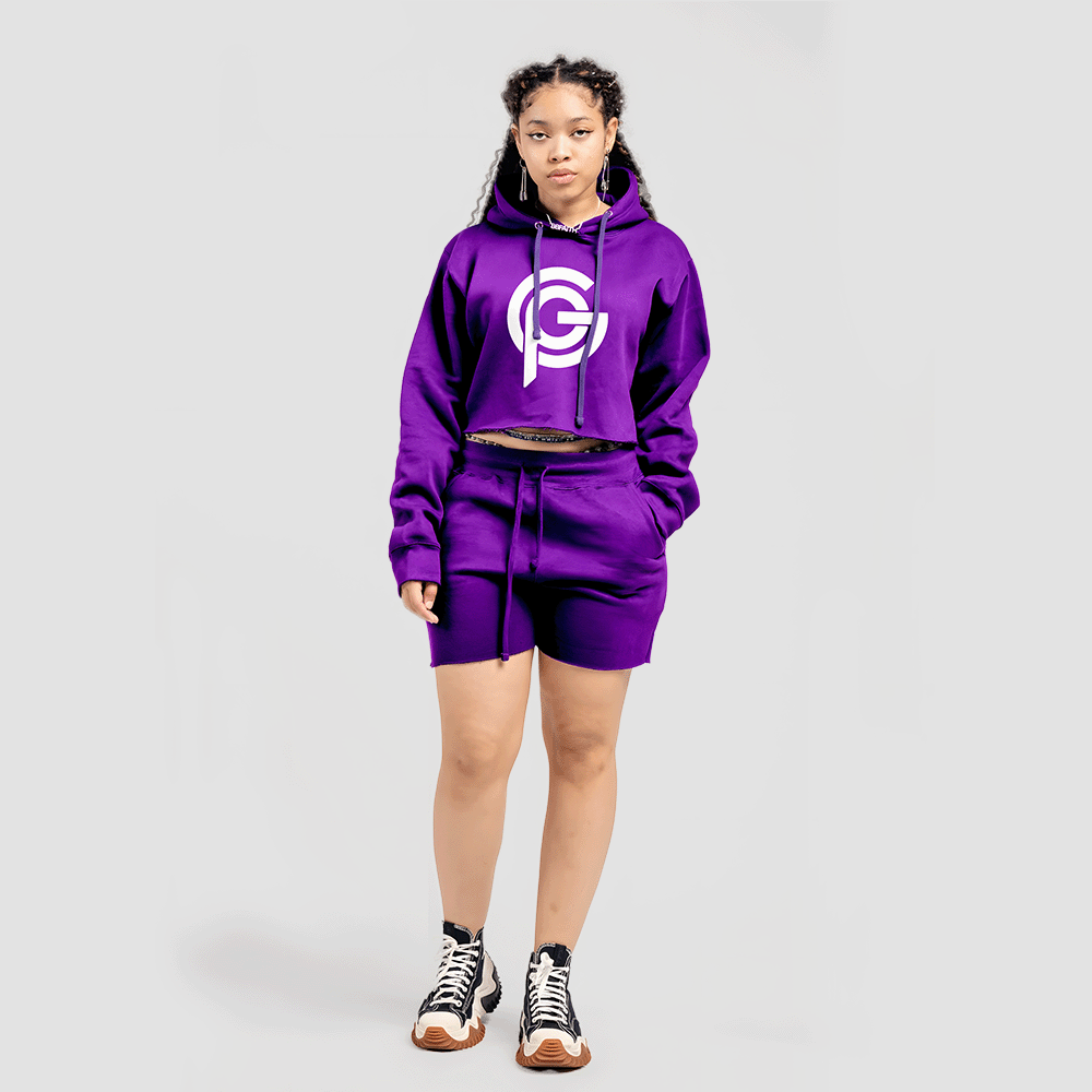 Crop Top Fleece Short Set - Image 2